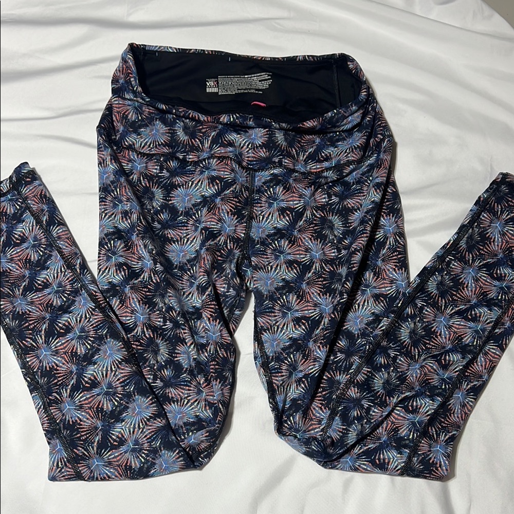 Victoria's Secret Firework Pattern Leggings - Blue and Pink